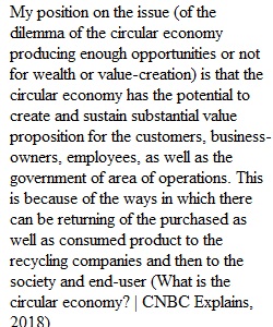 Topic 2. The Circular Economy & Sustainability